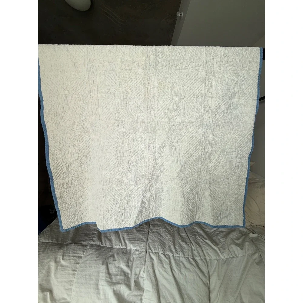 Vintage Pink and Blue Baby Quilt